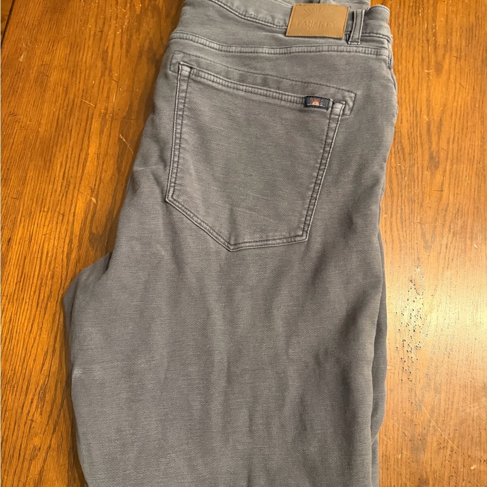 Faherty blue/gray terry 5 pocket pants 38 x 32